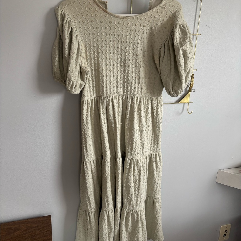 Elegant Cream Textured Dress